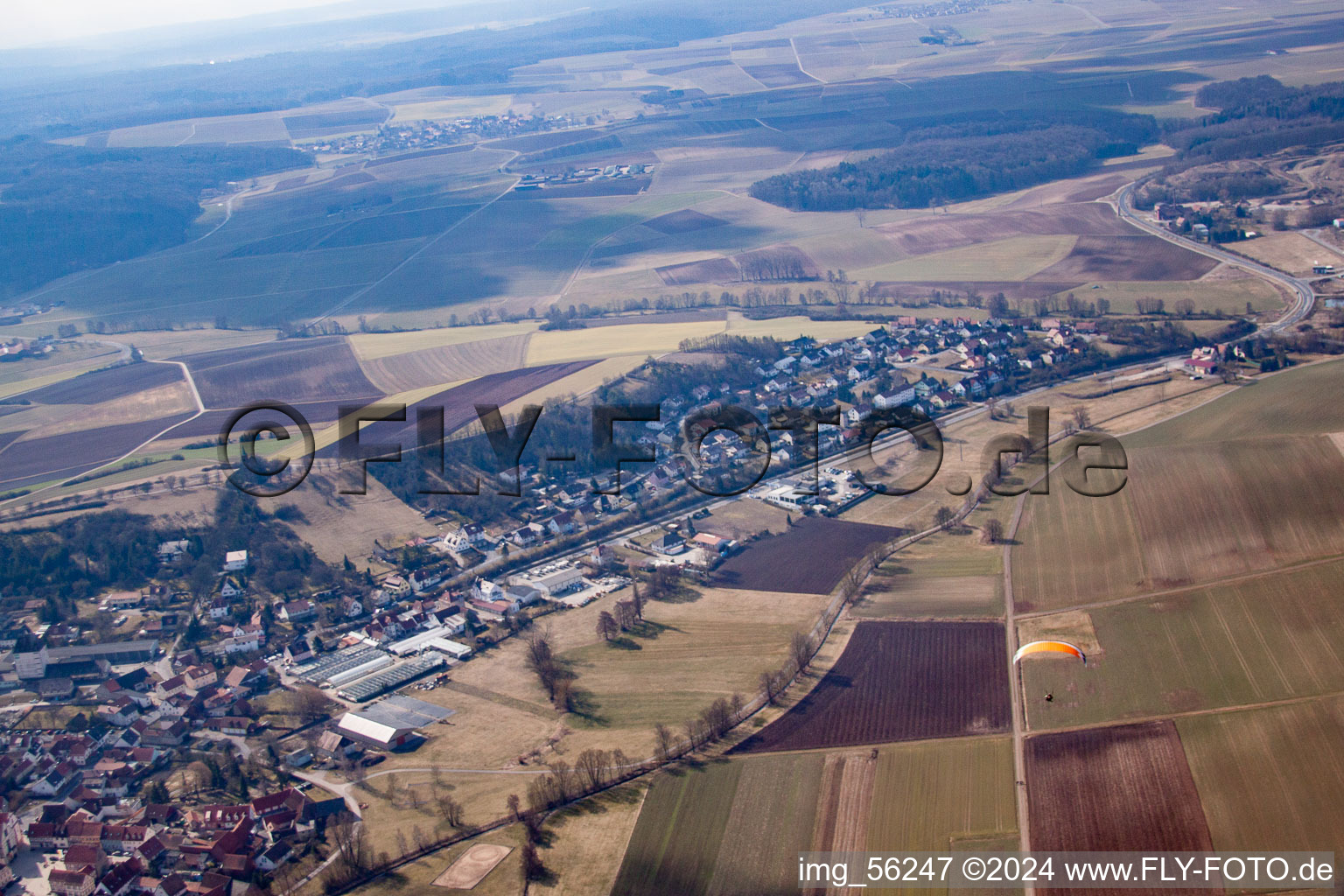 Sulzfeld in the state Bavaria, Germany out of the air