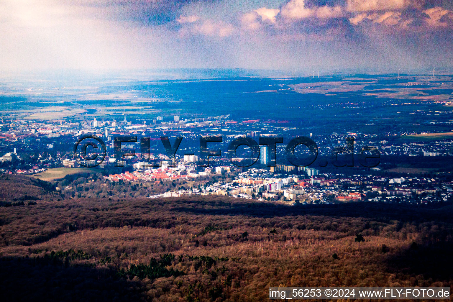 Aerial view of In sight in Schweinfurt in the state Bavaria, Germany