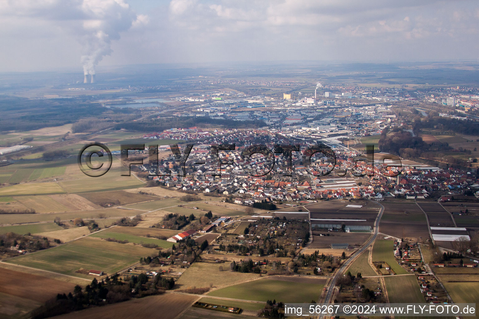 Aerial photograpy of In sight in Schweinfurt in the state Bavaria, Germany