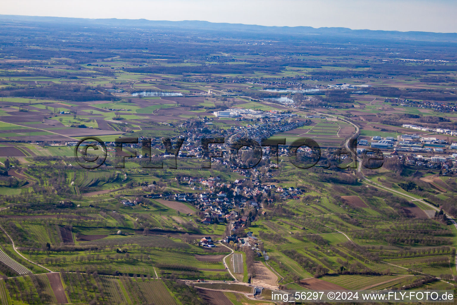 From the east in the district Ulm in Renchen in the state Baden-Wuerttemberg, Germany