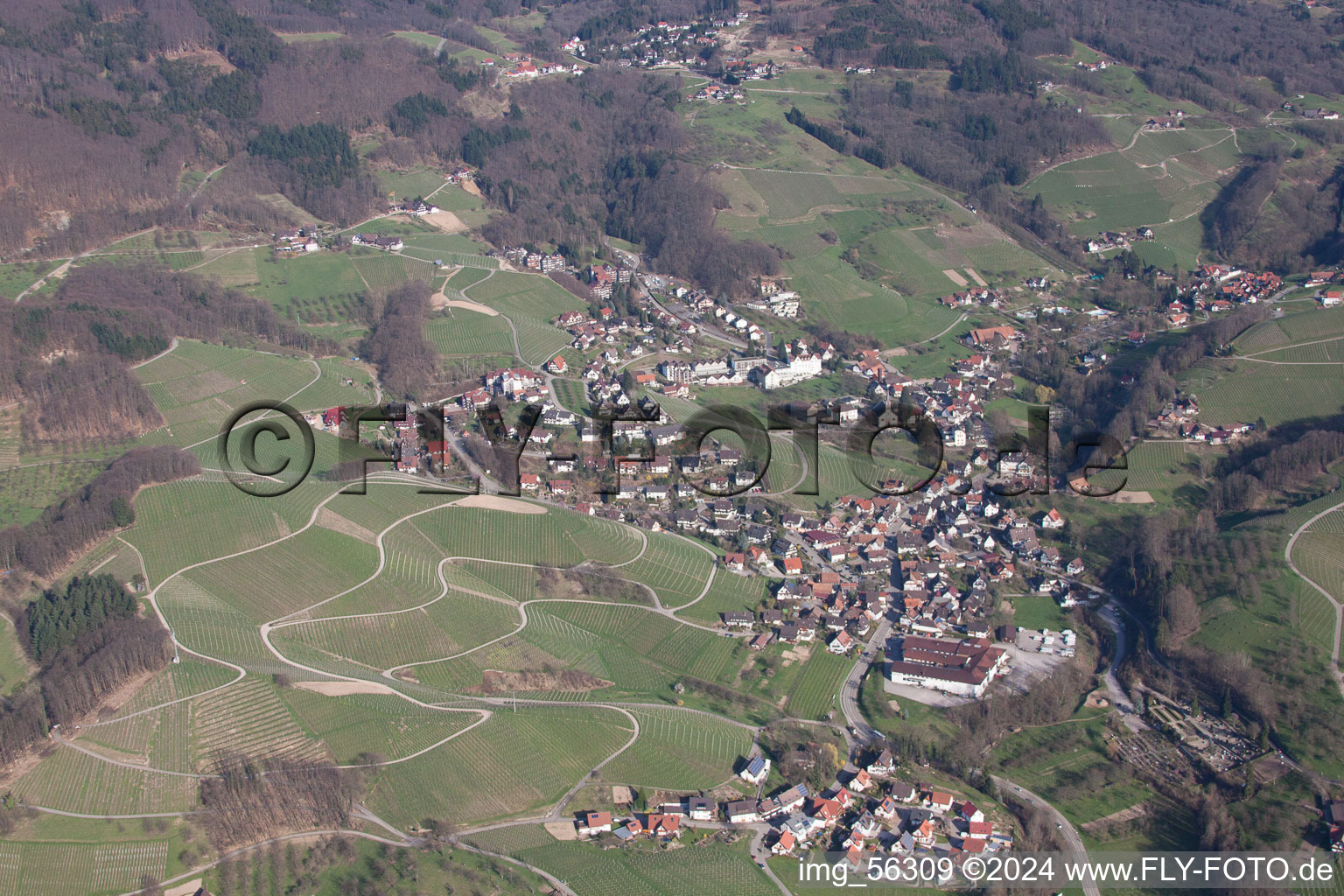 Kappelrodeck in the state Baden-Wuerttemberg, Germany viewn from the air