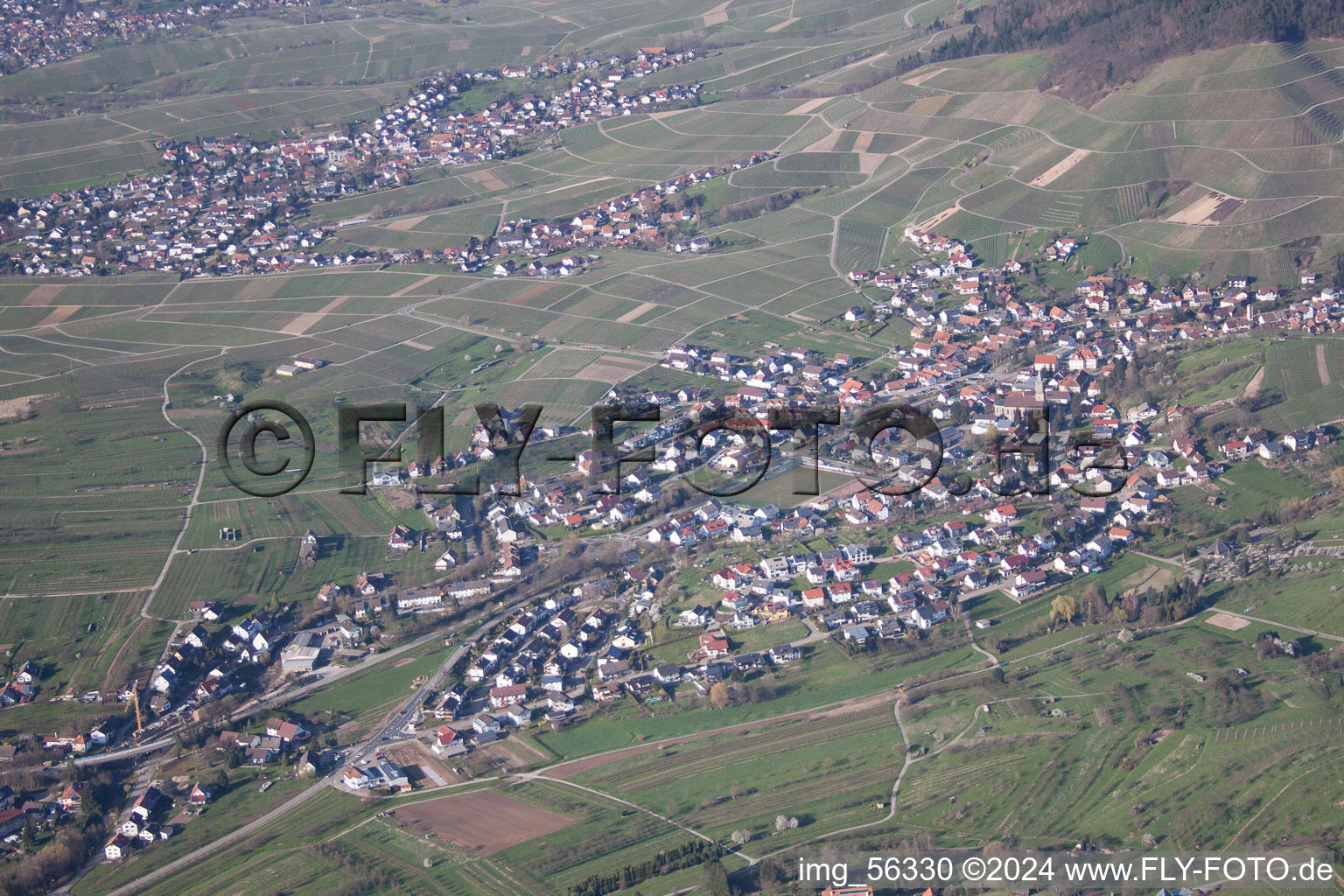 Aerial view of Old Swiss in the district Kappelwindeck in Bühl in the state Baden-Wuerttemberg, Germany