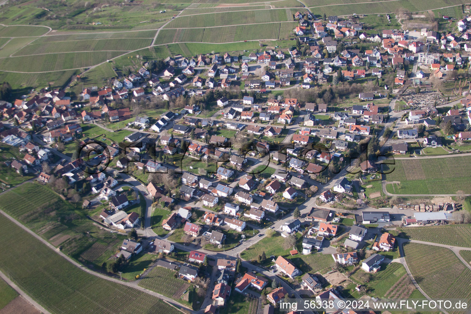 District Eisental in Bühl in the state Baden-Wuerttemberg, Germany viewn from the air