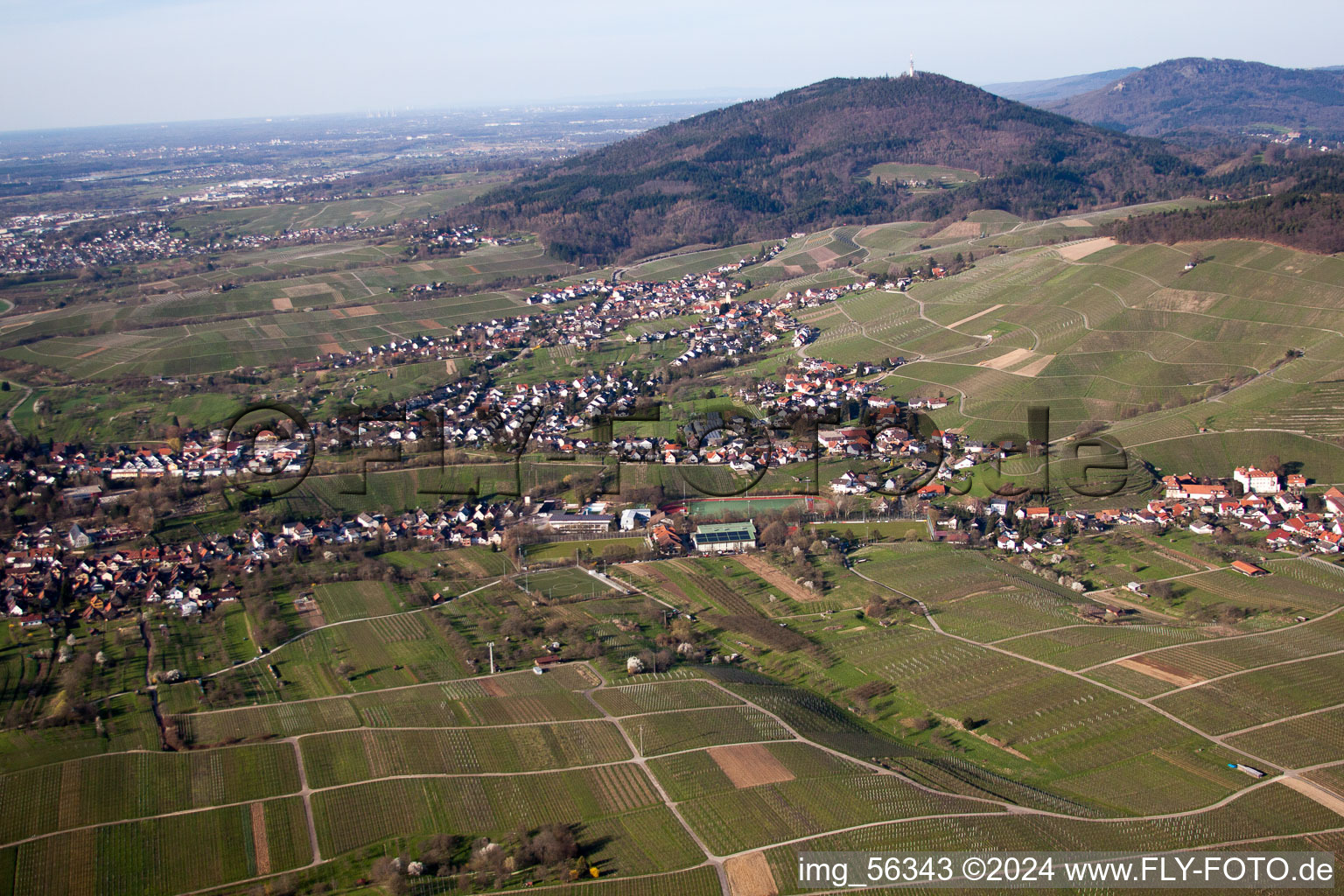 Drone recording of District Steinbach in Baden-Baden in the state Baden-Wuerttemberg, Germany