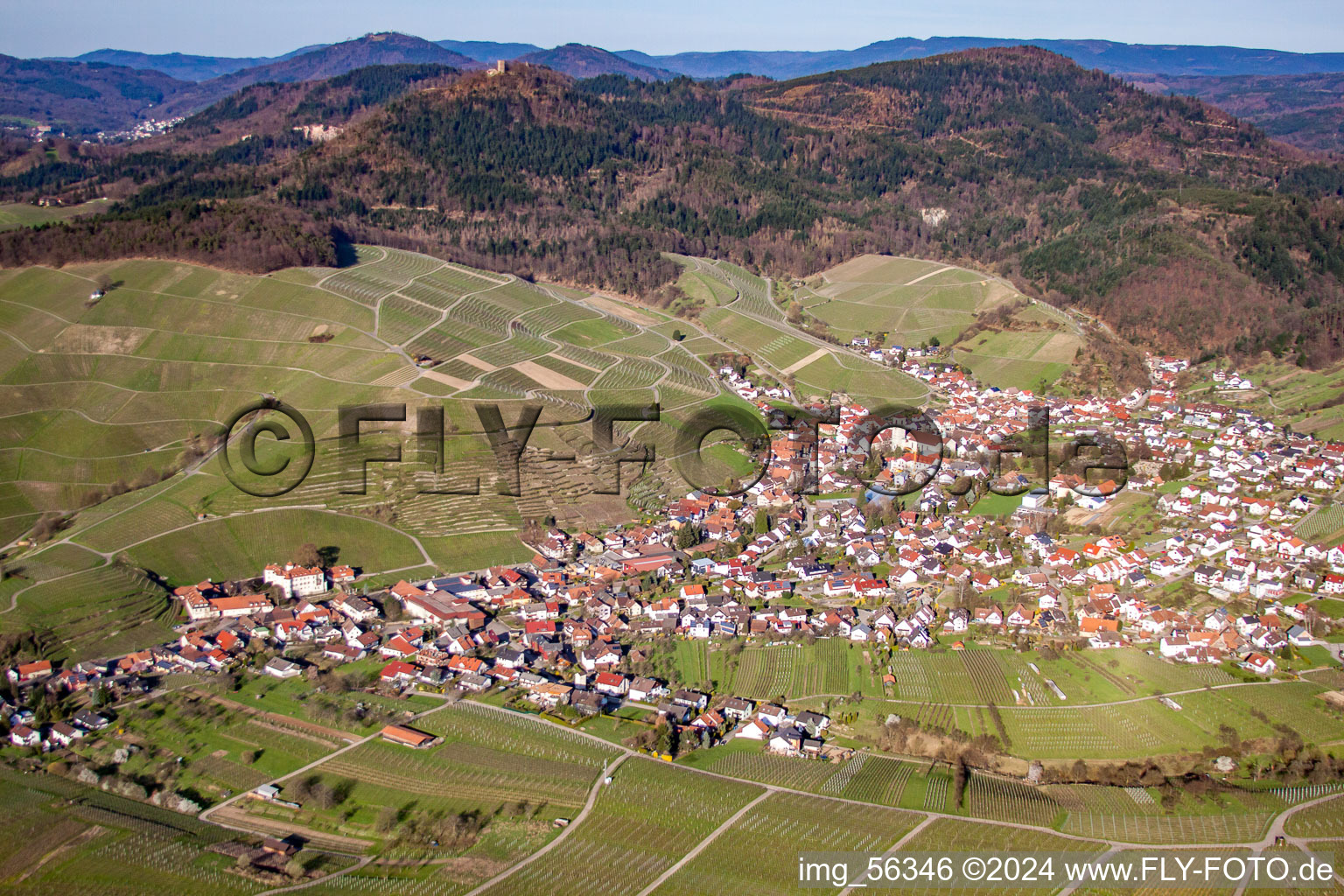 From the southwest in the district Neuweier in Baden-Baden in the state Baden-Wuerttemberg, Germany