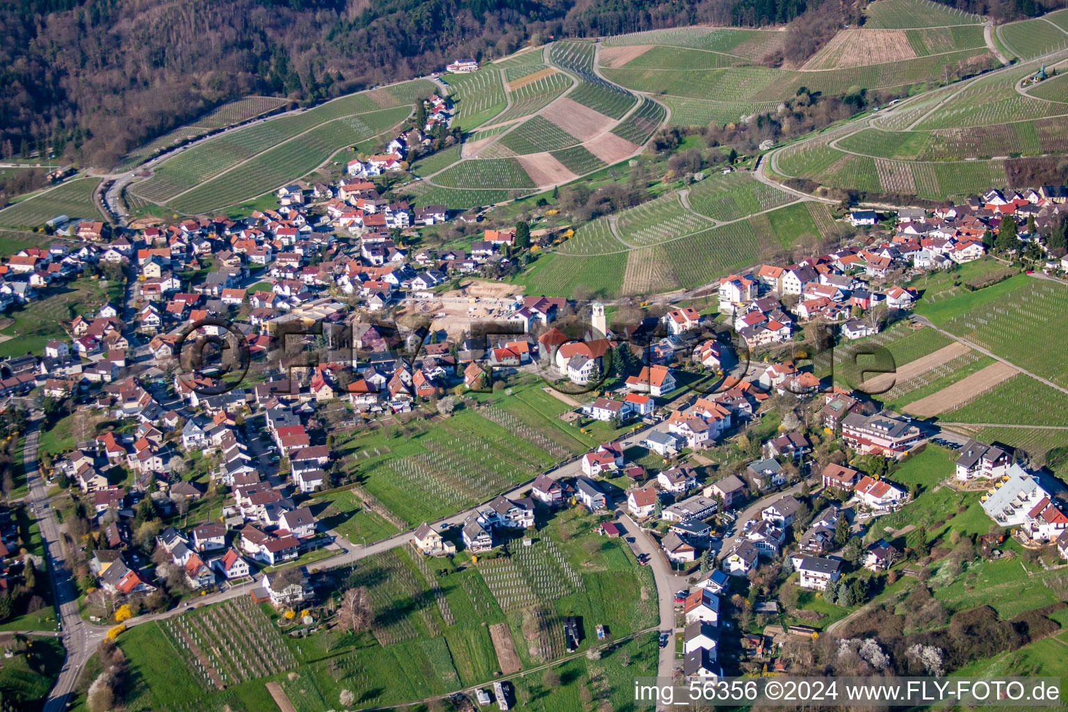 From the south in the district Varnhalt in Baden-Baden in the state Baden-Wuerttemberg, Germany