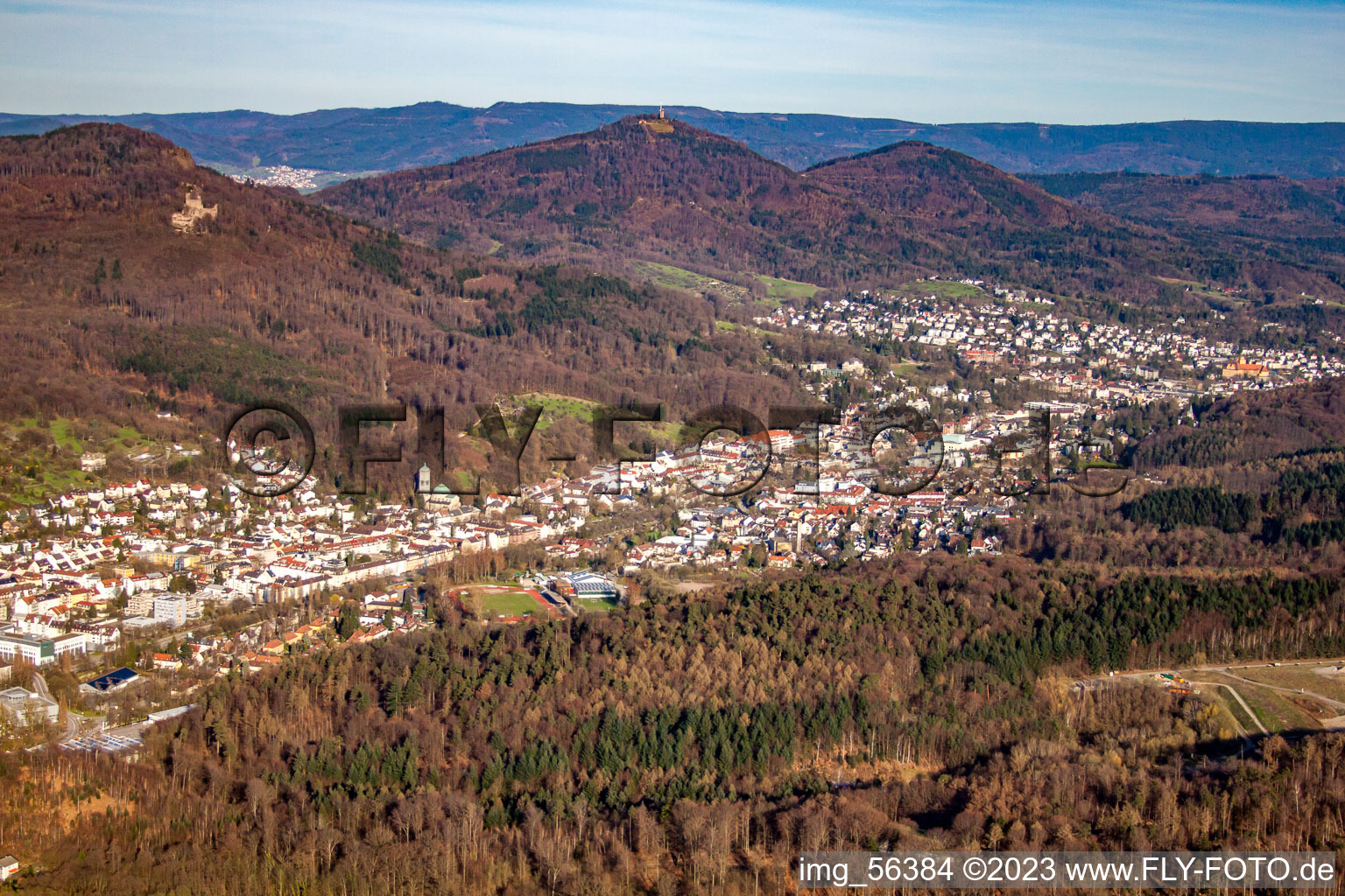 Oblique view of Baden-Baden in the state Baden-Wuerttemberg, Germany
