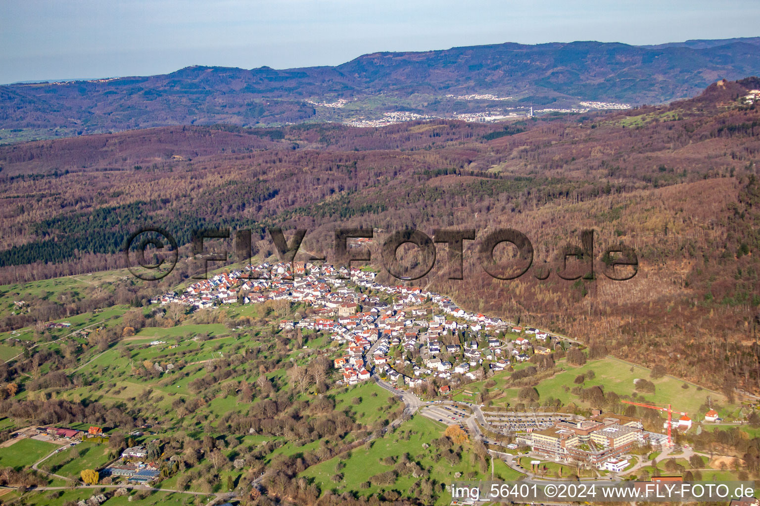 Aerial view of District Balg in Baden-Baden in the state Baden-Wuerttemberg, Germany