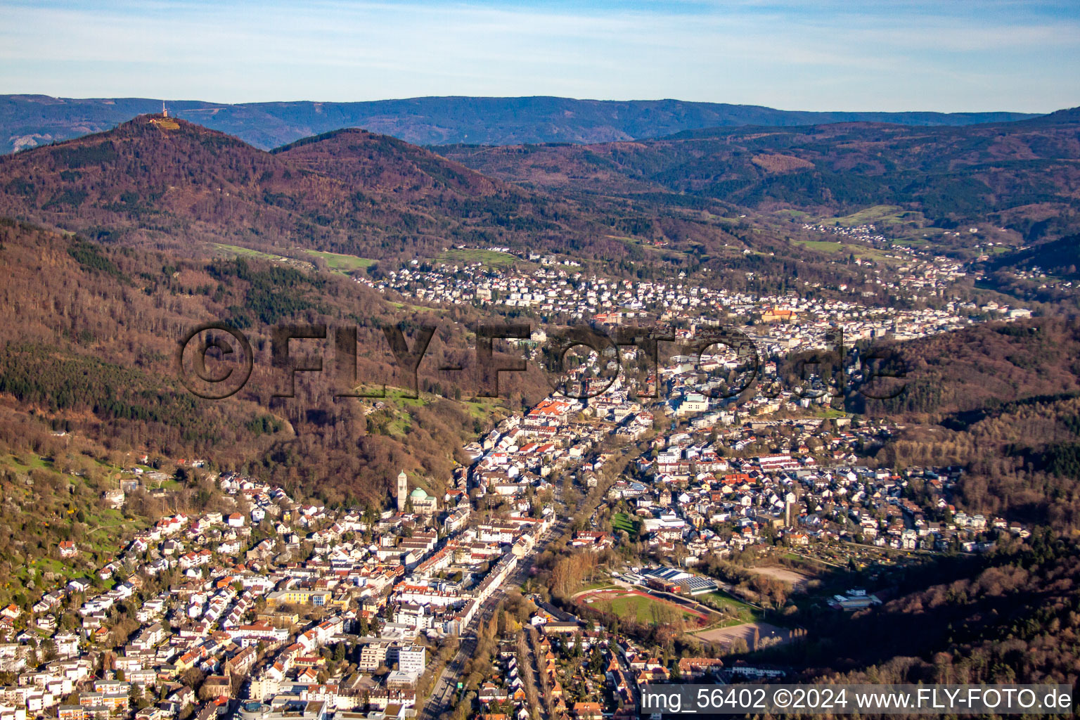 From the west in the district Oos in Baden-Baden in the state Baden-Wuerttemberg, Germany