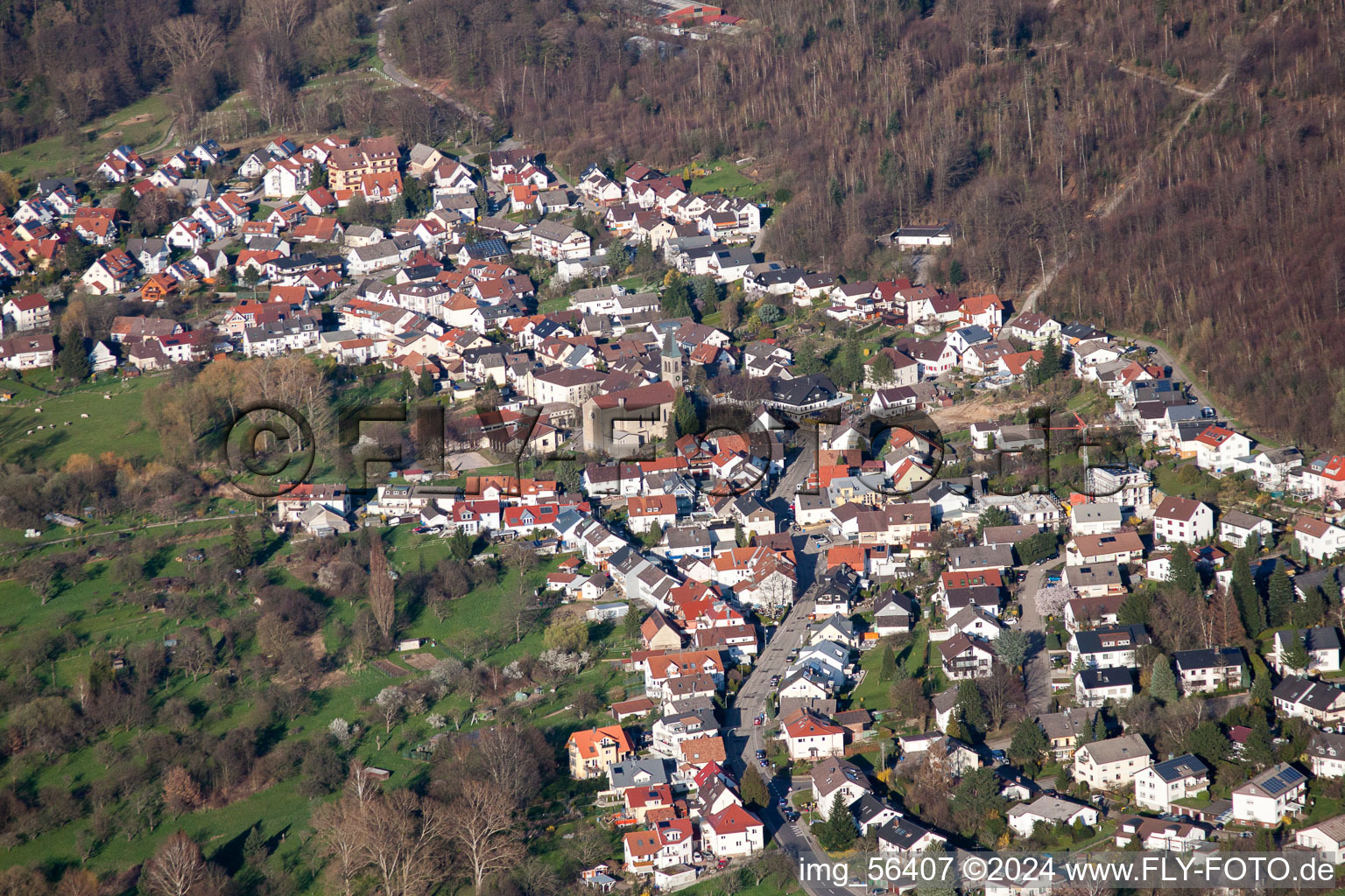 Village view in the district Balg in Baden-Baden in the state Baden-Wuerttemberg, Germany