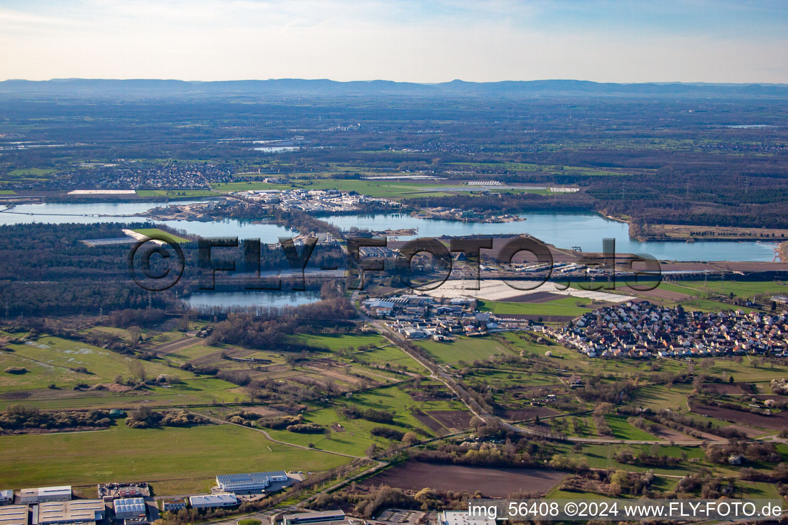 District Sandweier in Baden-Baden in the state Baden-Wuerttemberg, Germany from above