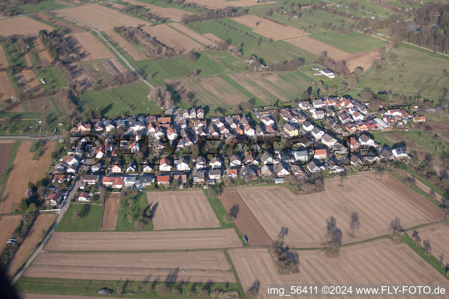 Aerial photograpy of Kuppenheim in the state Baden-Wuerttemberg, Germany