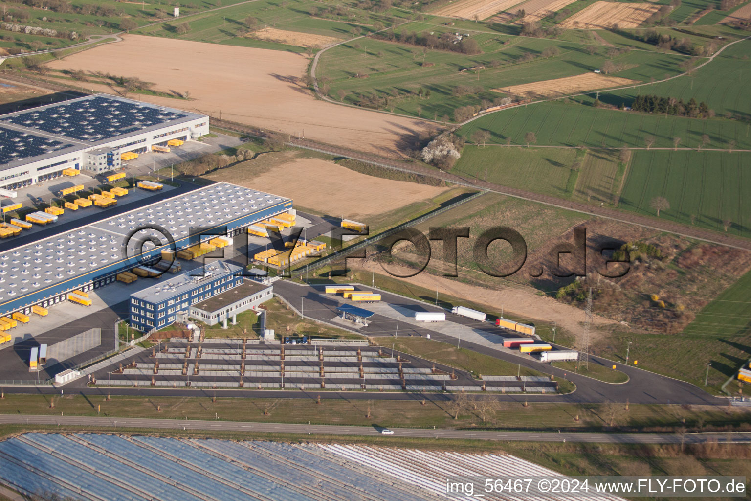 DACHSER Logistics Center Karlsruhe GmbH, Malsch in Malsch in the state Baden-Wuerttemberg, Germany seen from above