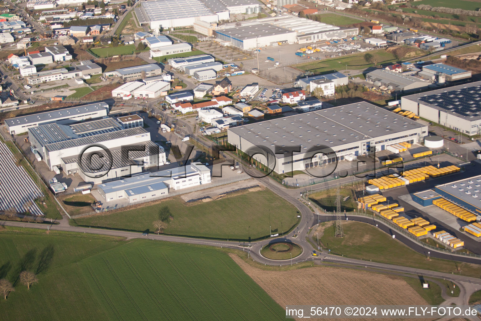 DACHSER Logistics Center Karlsruhe GmbH, Malsch in Malsch in the state Baden-Wuerttemberg, Germany viewn from the air