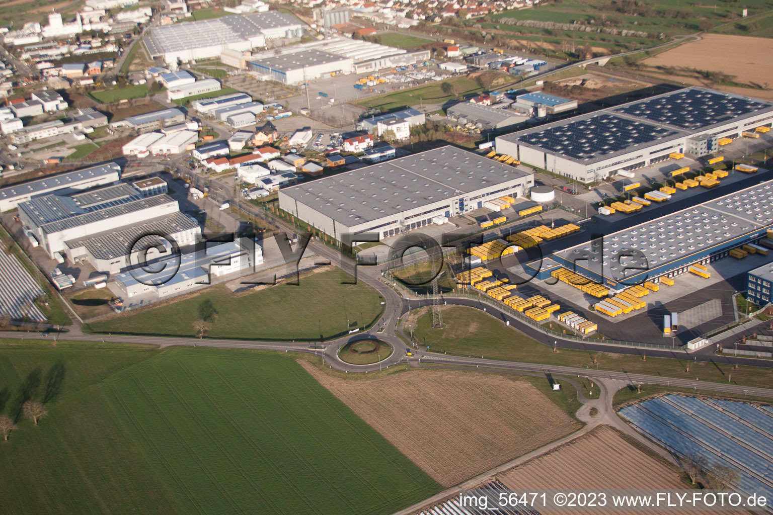 Drone image of DACHSER Logistics Center Karlsruhe GmbH, Malsch in Malsch in the state Baden-Wuerttemberg, Germany