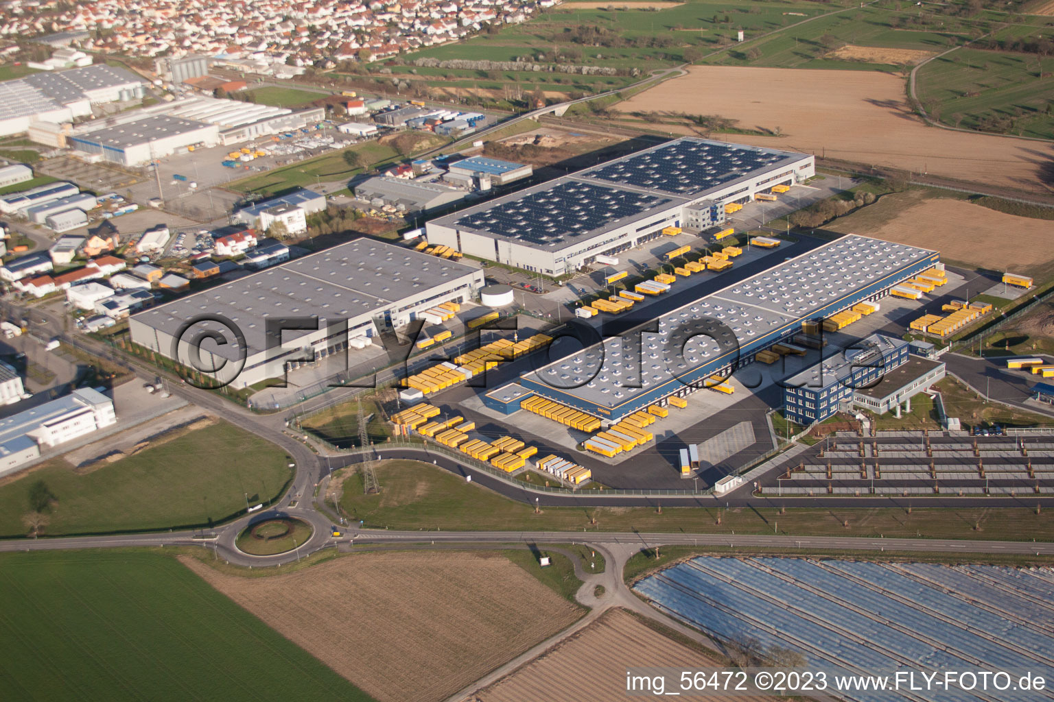 DACHSER Logistics Center Karlsruhe GmbH, Malsch in Malsch in the state Baden-Wuerttemberg, Germany from the drone perspective