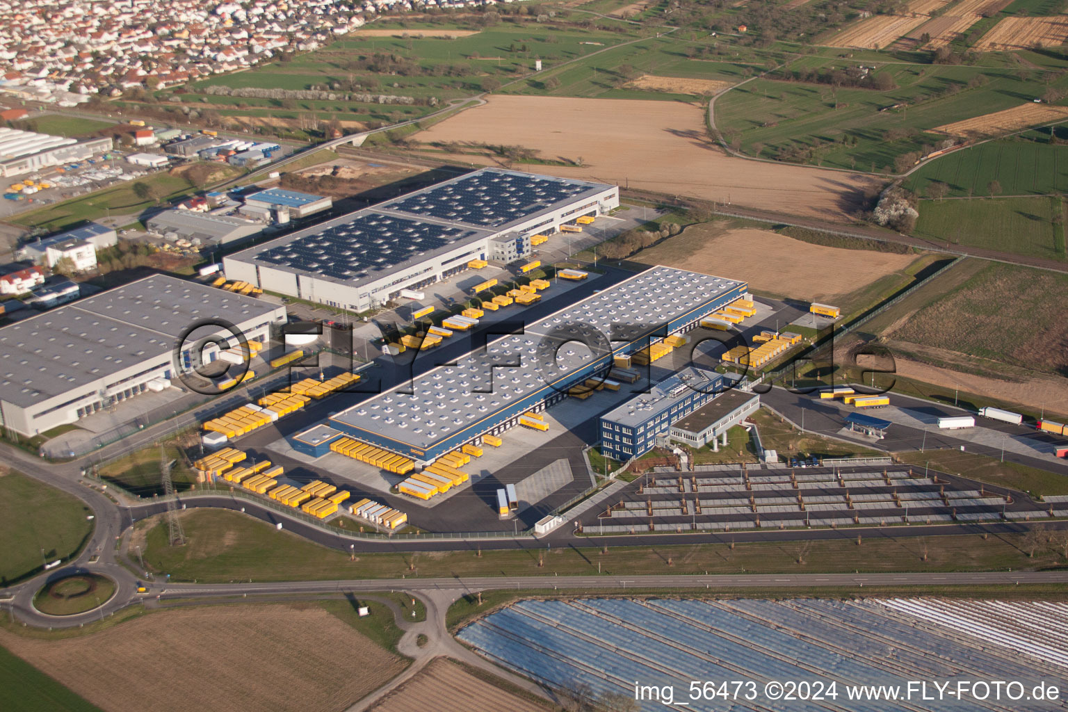 DACHSER Logistics Center Karlsruhe GmbH, Malsch in Malsch in the state Baden-Wuerttemberg, Germany from a drone