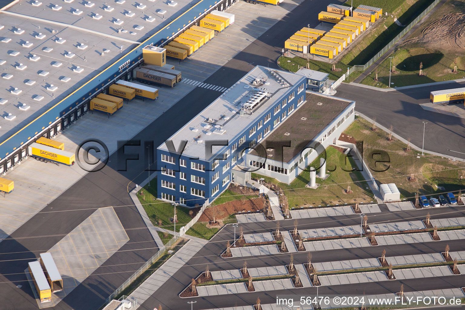 DACHSER Logistics Center Karlsruhe GmbH, Malsch in Malsch in the state Baden-Wuerttemberg, Germany seen from a drone