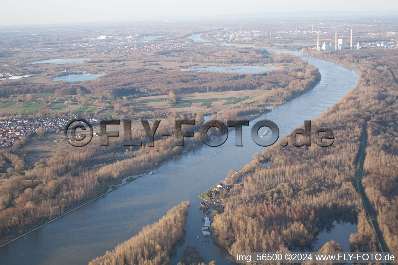 Neuburg in the state Rhineland-Palatinate, Germany from a drone