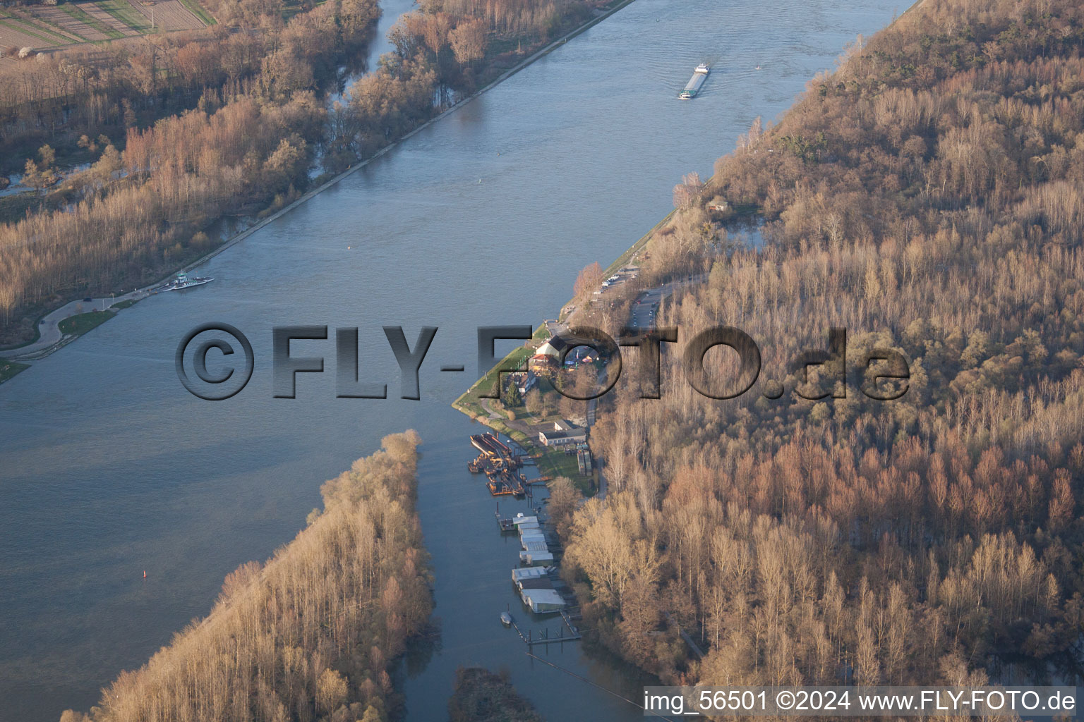 District Neuburg in Neuburg am Rhein in the state Rhineland-Palatinate, Germany from a drone