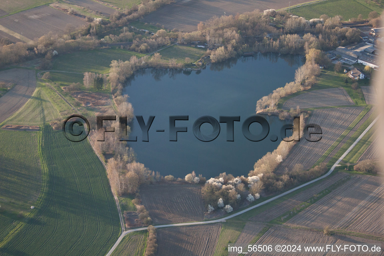 Aerial photograpy of Neuburg in the state Rhineland-Palatinate, Germany