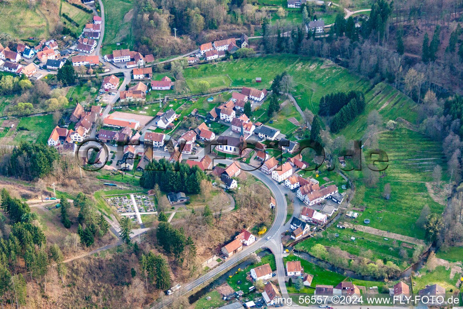 Bobenthal in the state Rhineland-Palatinate, Germany viewn from the air