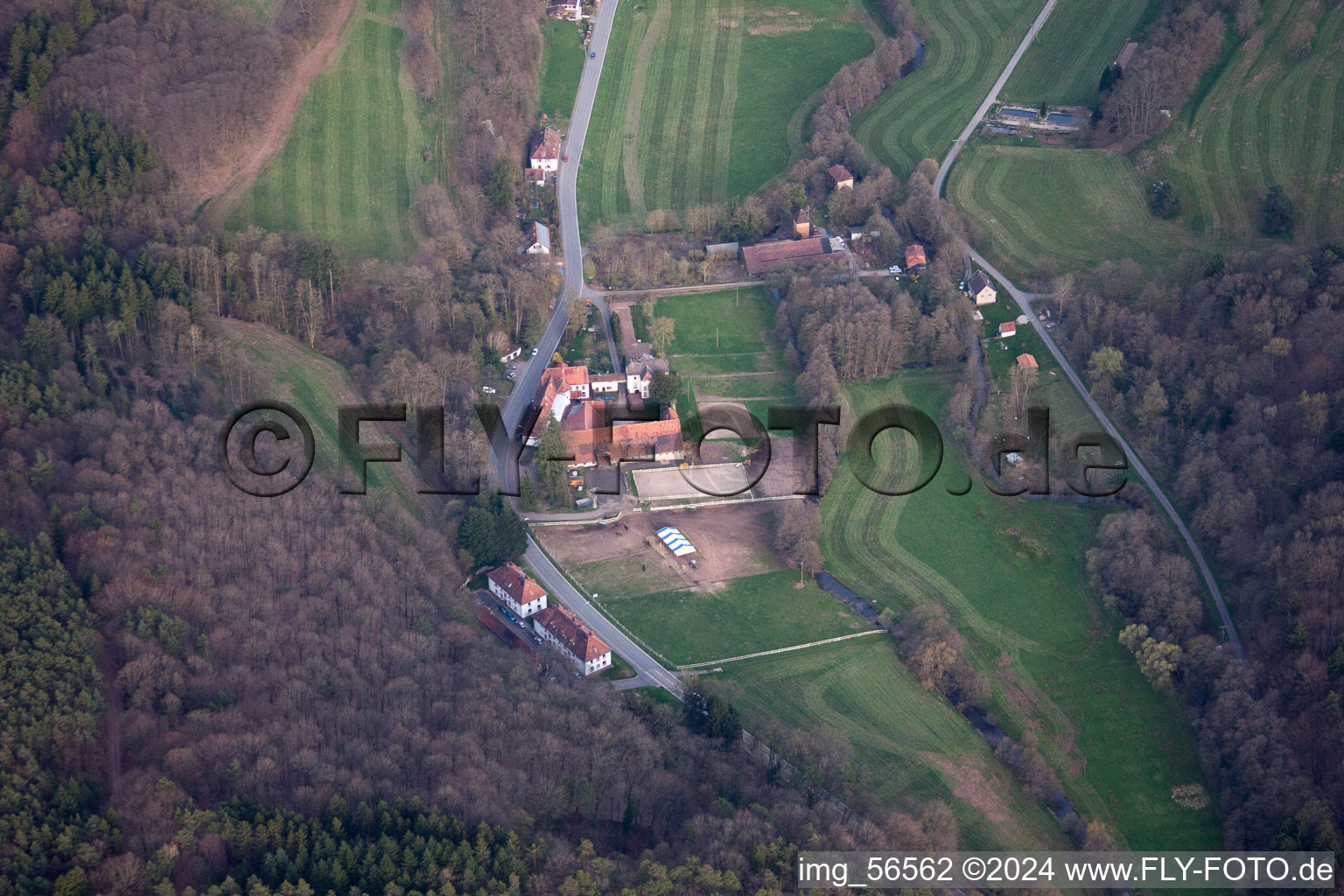 Sankt Germannshof in the state Rhineland-Palatinate, Germany seen from above