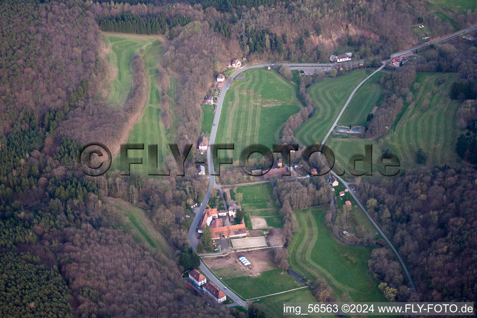 Sankt Germannshof in the state Rhineland-Palatinate, Germany from the plane