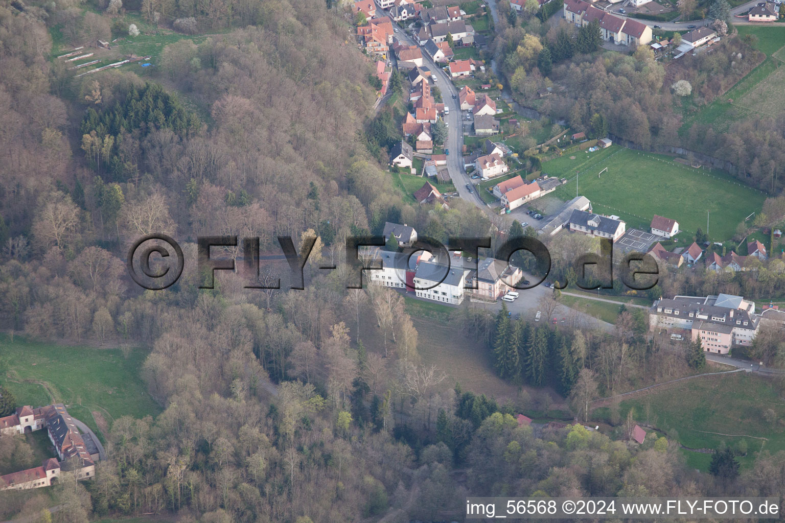 Aerial photograpy of Near Wissembourg in Weiler in the state Bas-Rhin, France