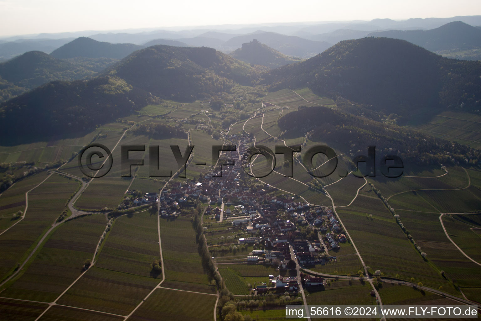 Drone recording of Ranschbach in the state Rhineland-Palatinate, Germany