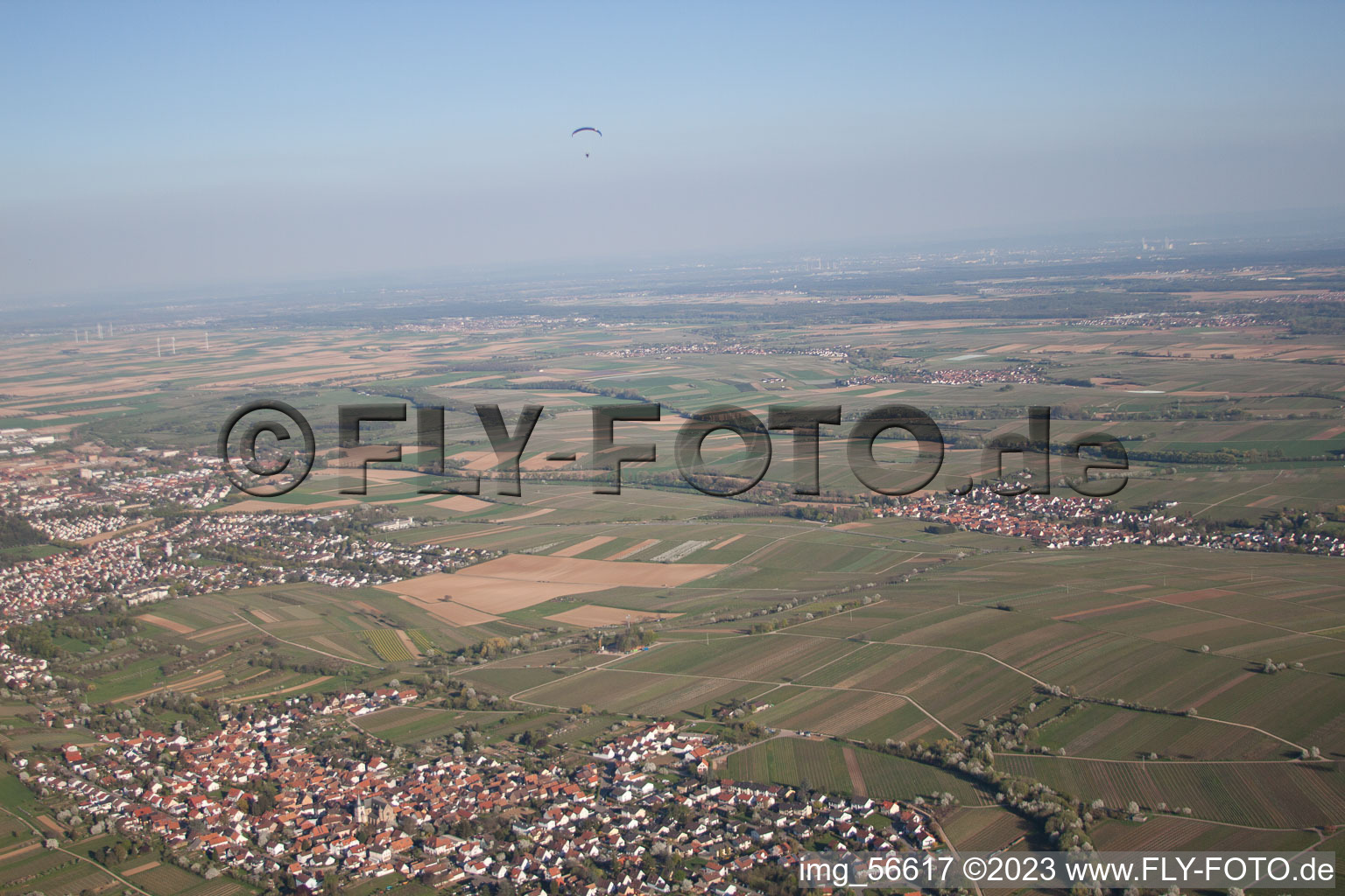 District Arzheim in Landau in der Pfalz in the state Rhineland-Palatinate, Germany viewn from the air