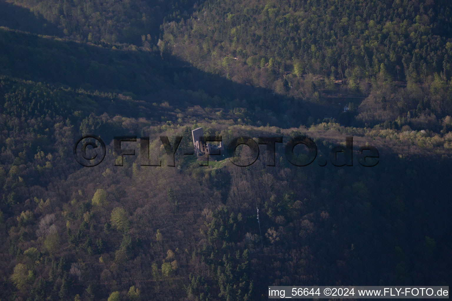 Drone recording of Ramberg in the state Rhineland-Palatinate, Germany