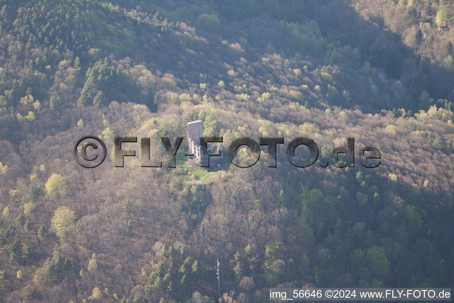 Drone image of Ramberg in the state Rhineland-Palatinate, Germany