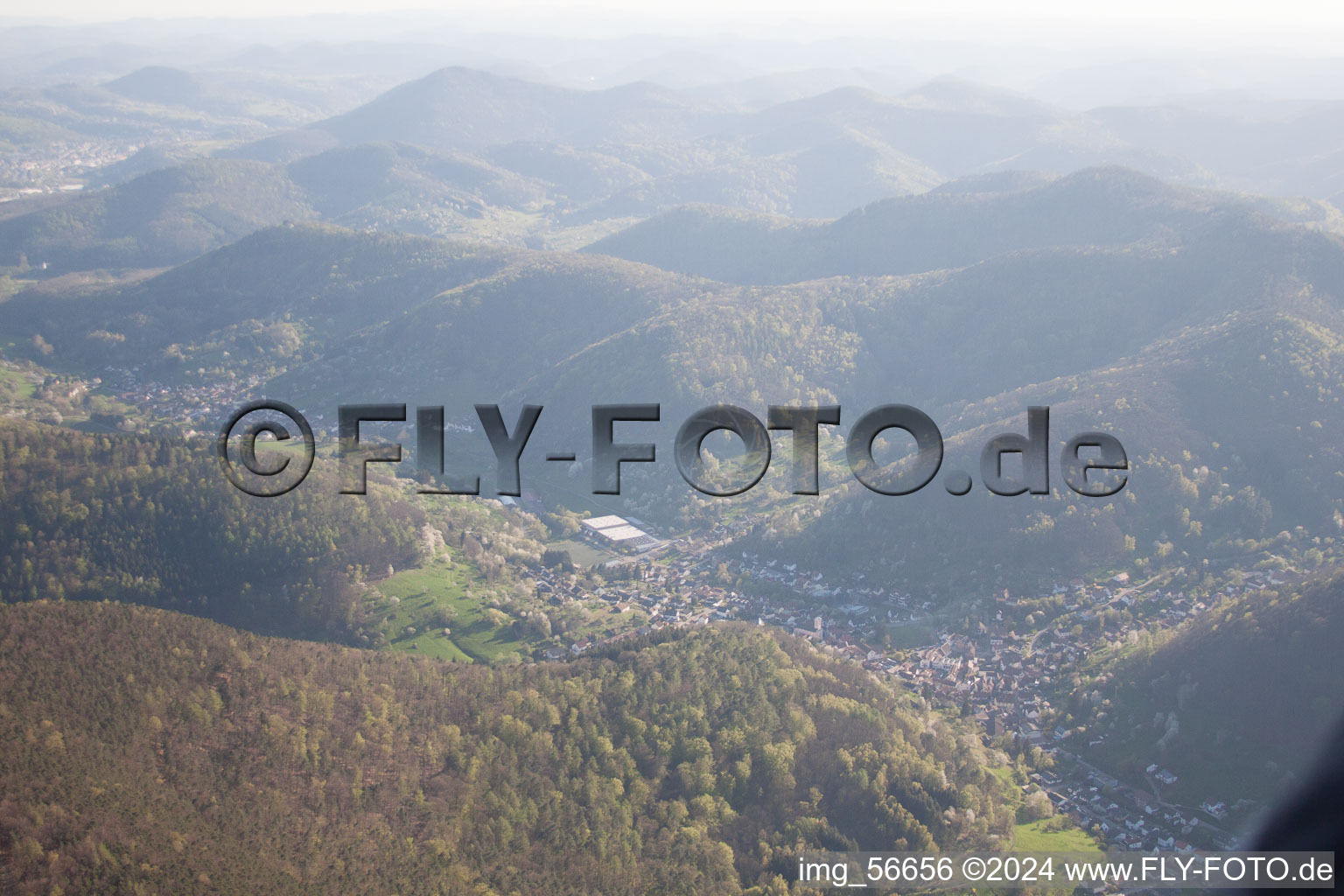 Aerial view of Ramberg in the state Rhineland-Palatinate, Germany