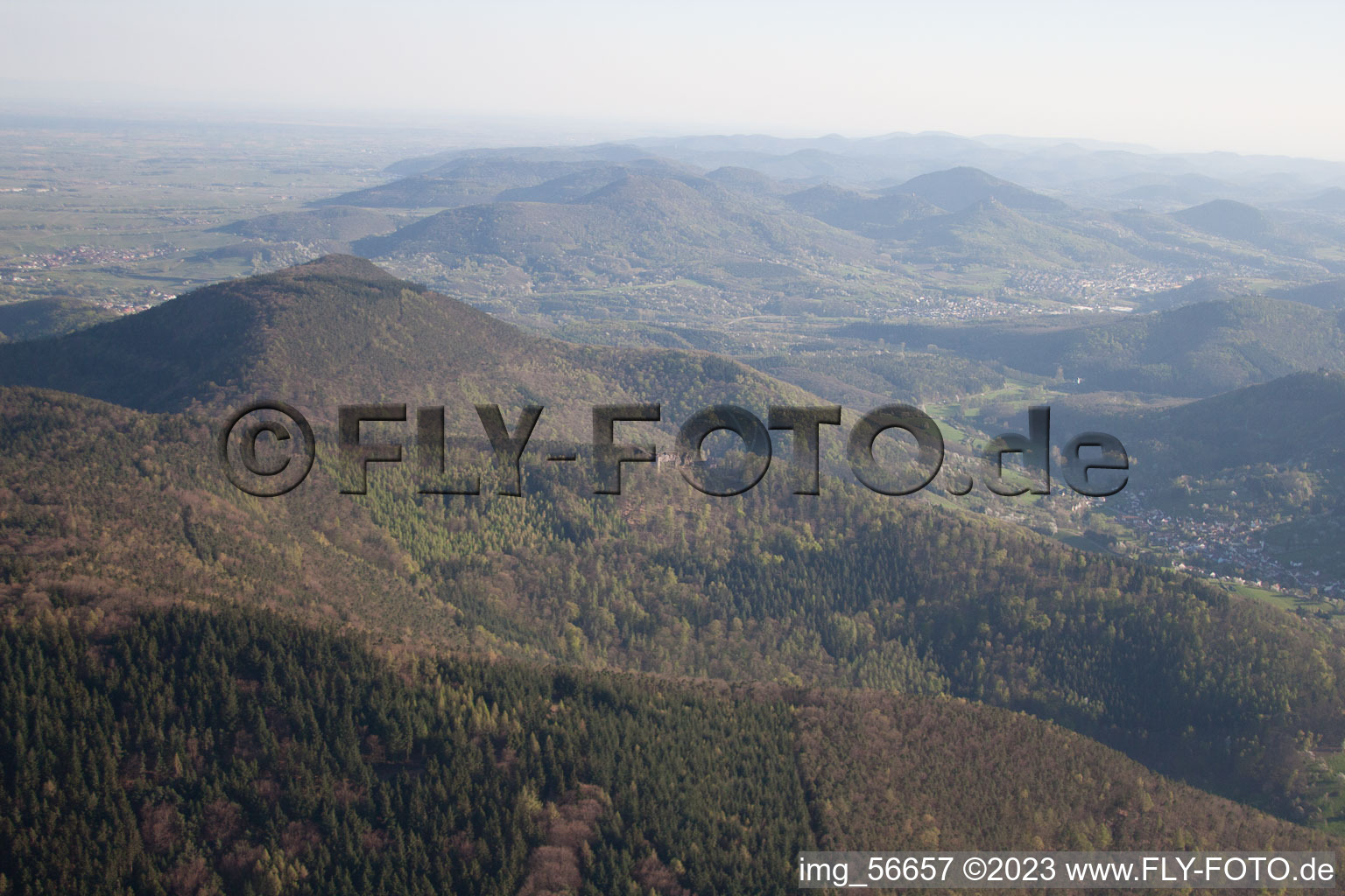 Aerial photograpy of Ramberg in the state Rhineland-Palatinate, Germany