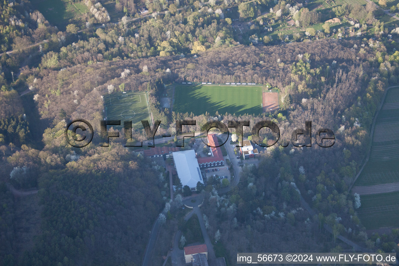 Weyher in der Pfalz in the state Rhineland-Palatinate, Germany from the plane