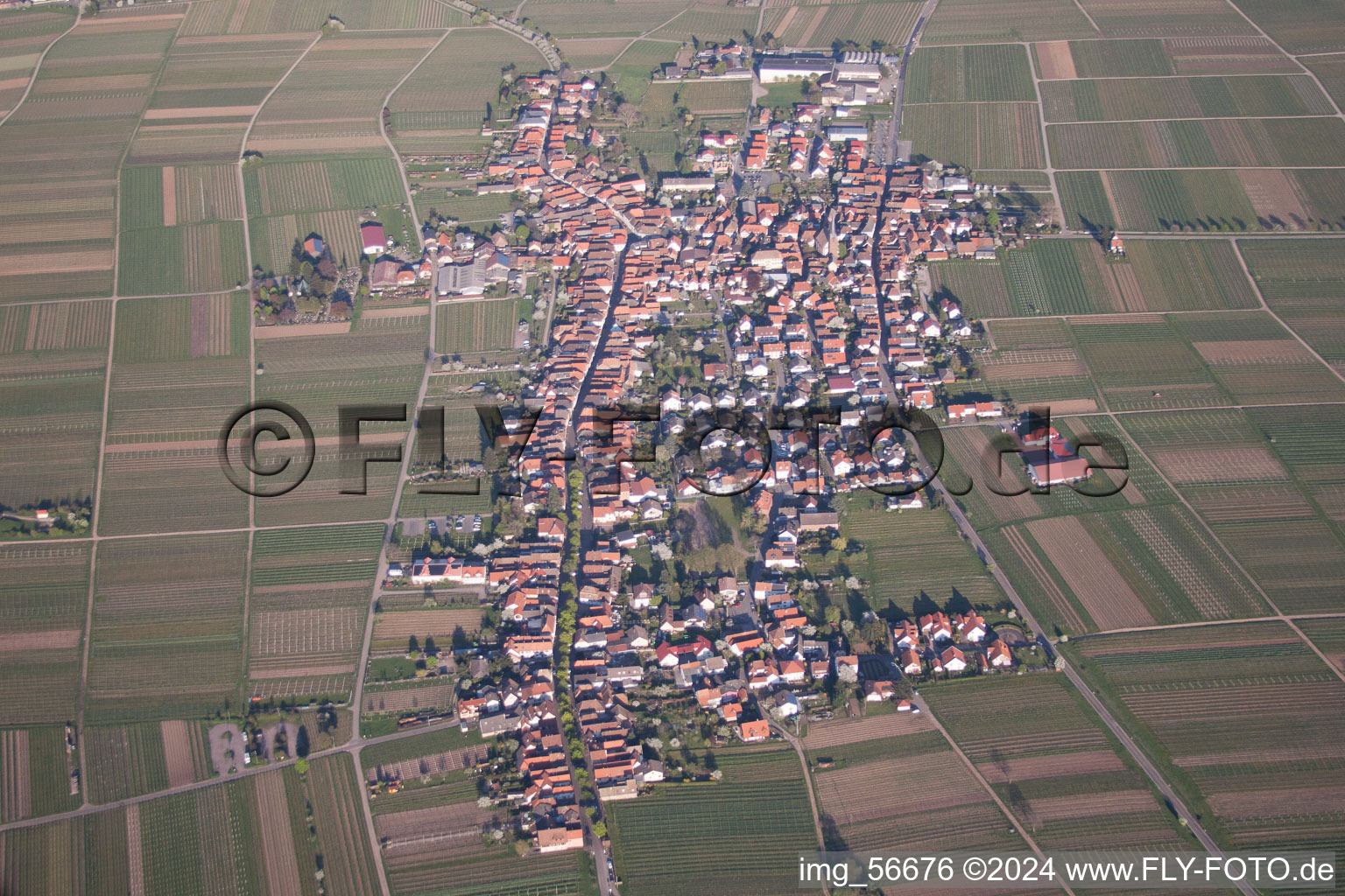 Rhodt unter Rietburg in the state Rhineland-Palatinate, Germany seen from above