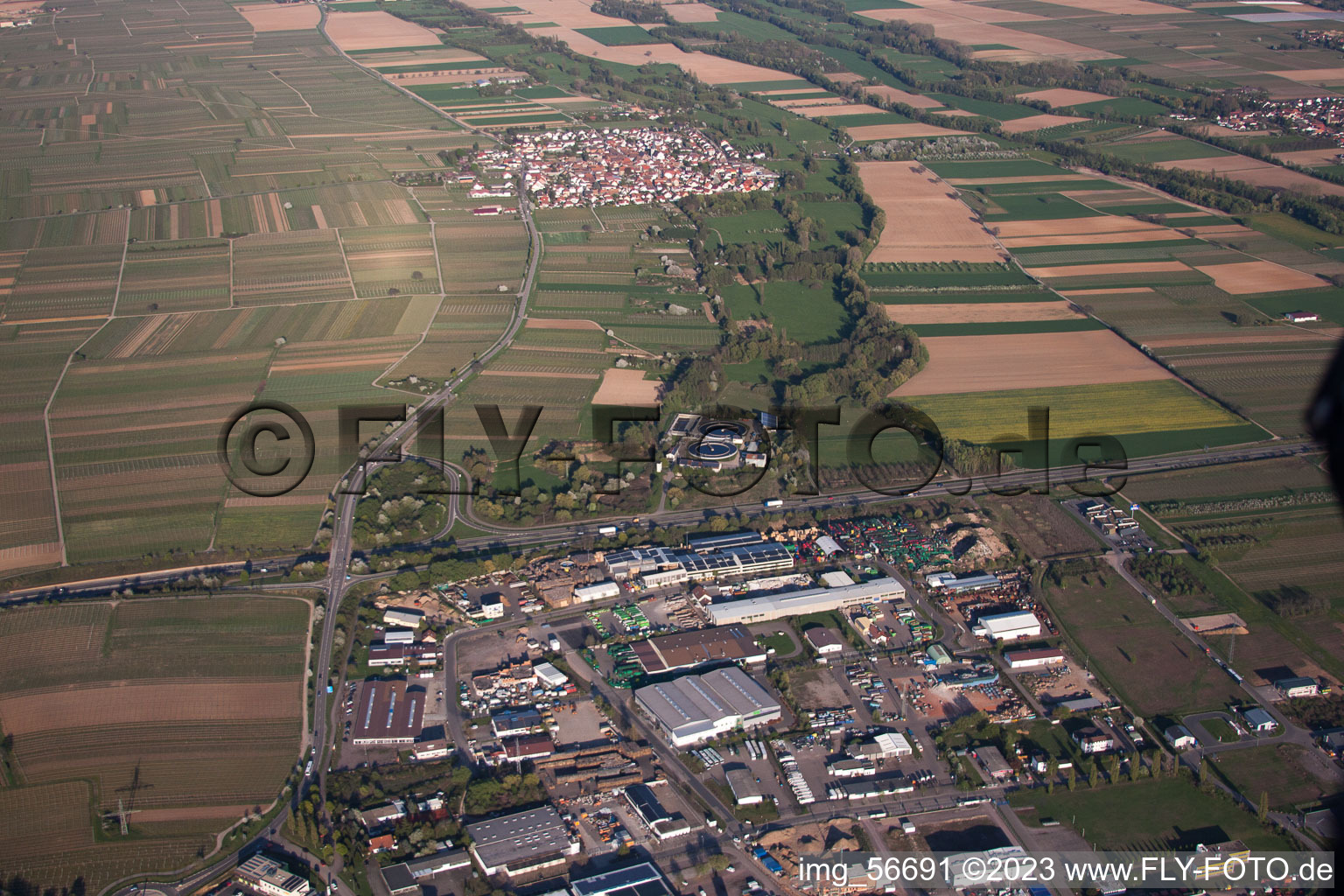 Edenkoben in the state Rhineland-Palatinate, Germany out of the air