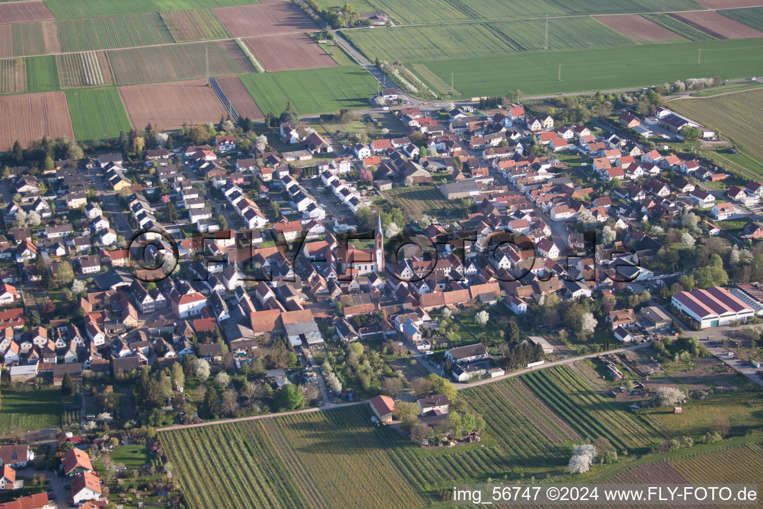 Hochstadt in the state Rhineland-Palatinate, Germany out of the air