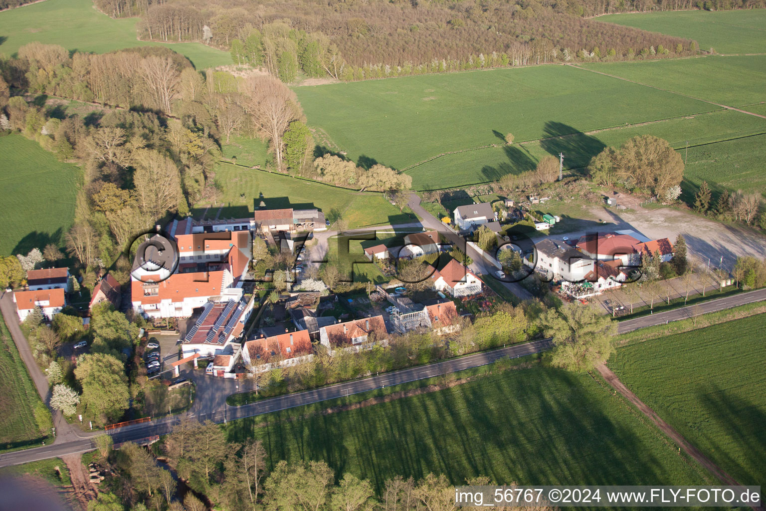 Aerial photograpy of District Offenbach in Offenbach an der Queich in the state Rhineland-Palatinate, Germany