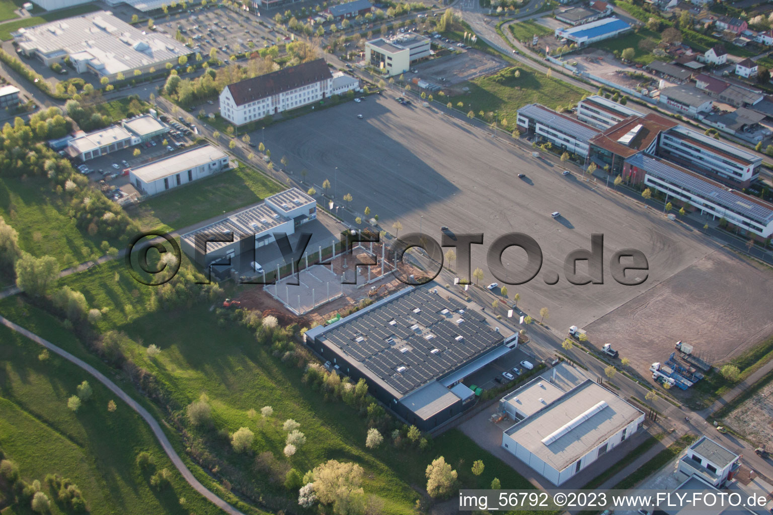 Aerial view of District Queichheim in Landau in der Pfalz in the state Rhineland-Palatinate, Germany