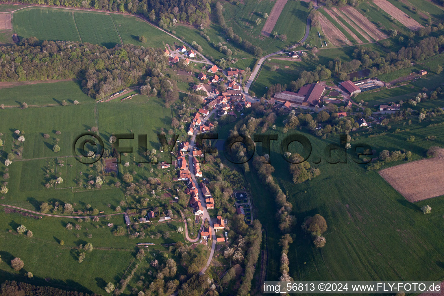 Oblique view of Wingen in the state Bas-Rhin, France