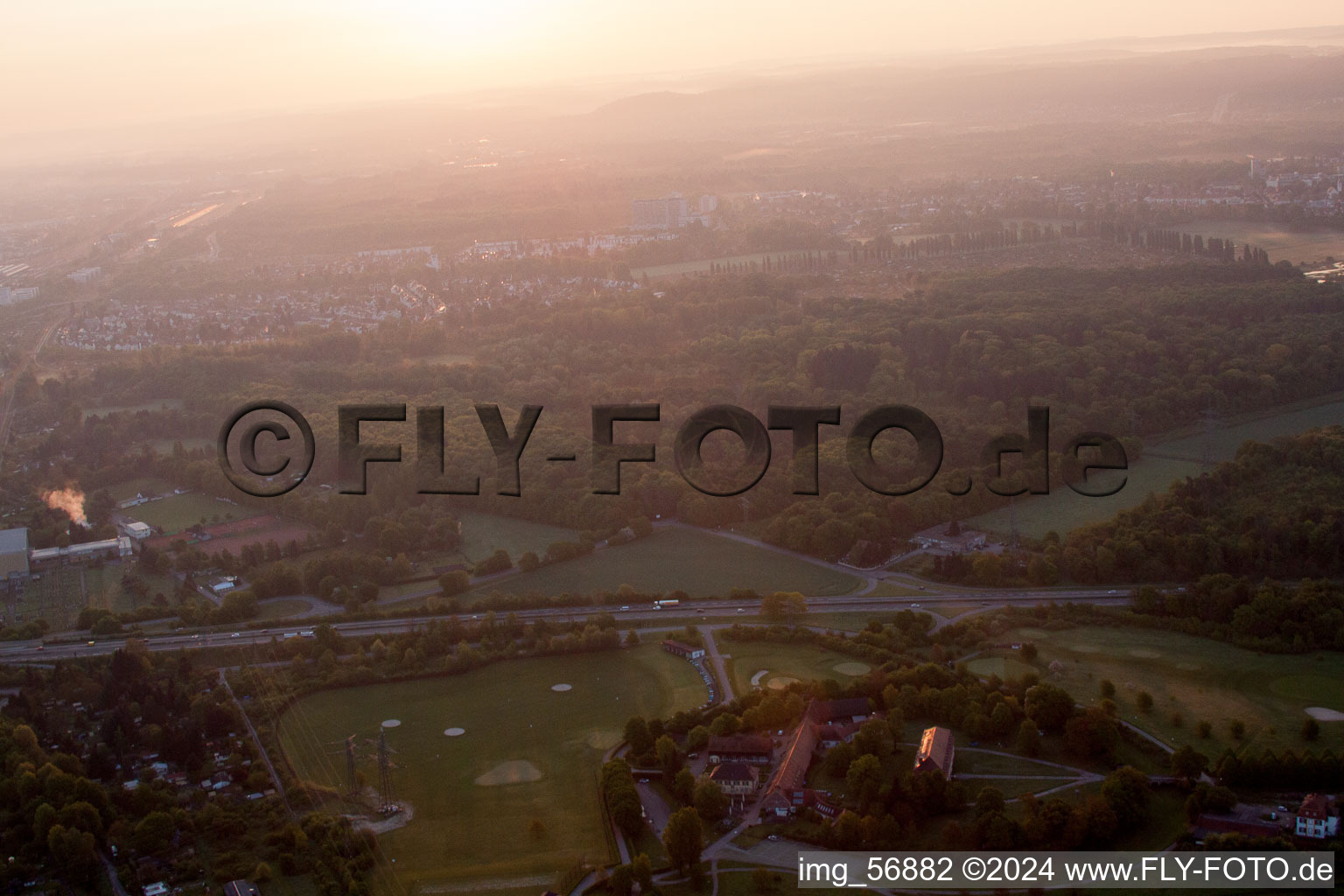 Bird's eye view of District Beiertheim-Bulach in Karlsruhe in the state Baden-Wuerttemberg, Germany