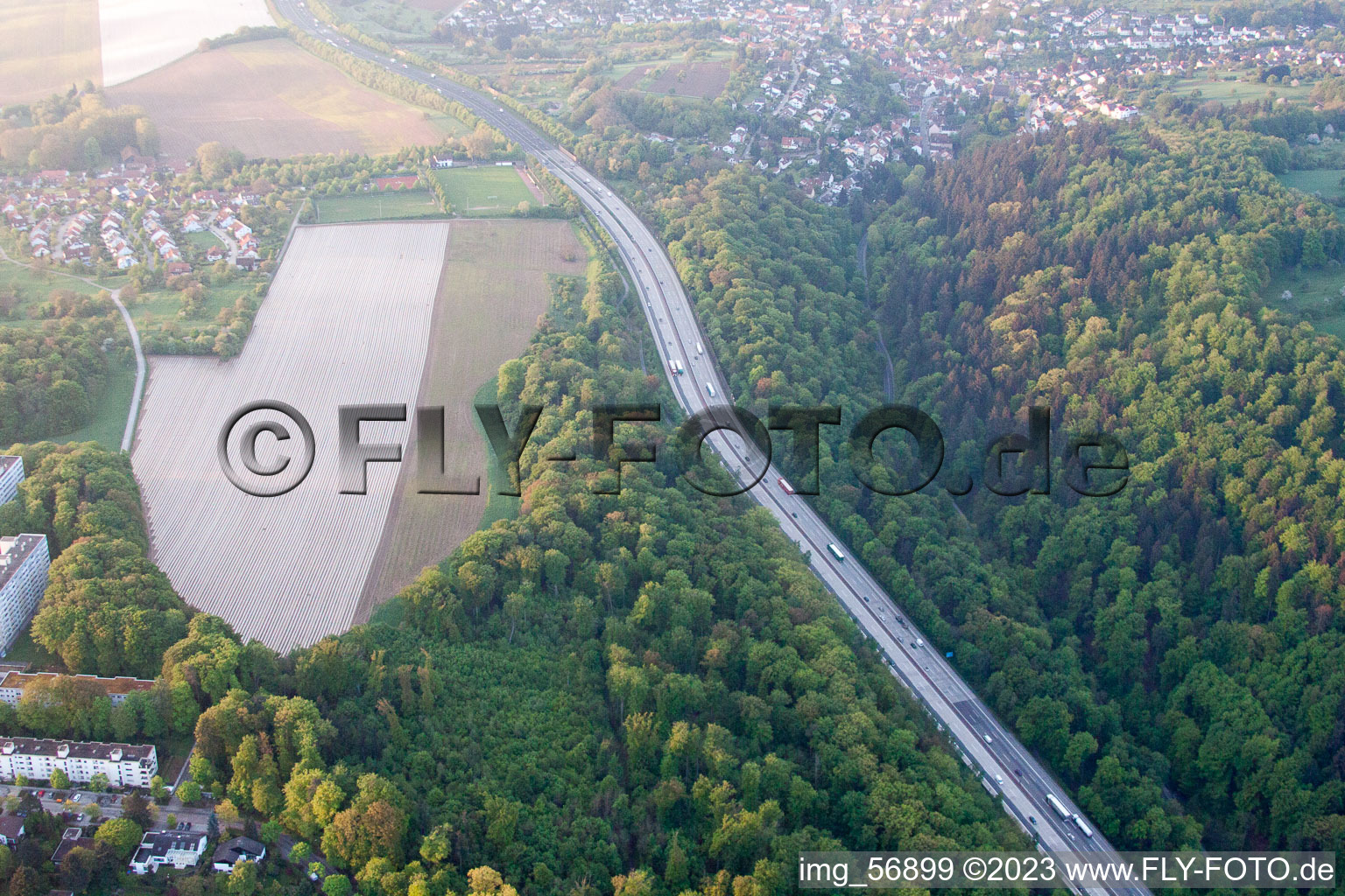 A8 in the district Hohenwettersbach in Karlsruhe in the state Baden-Wuerttemberg, Germany