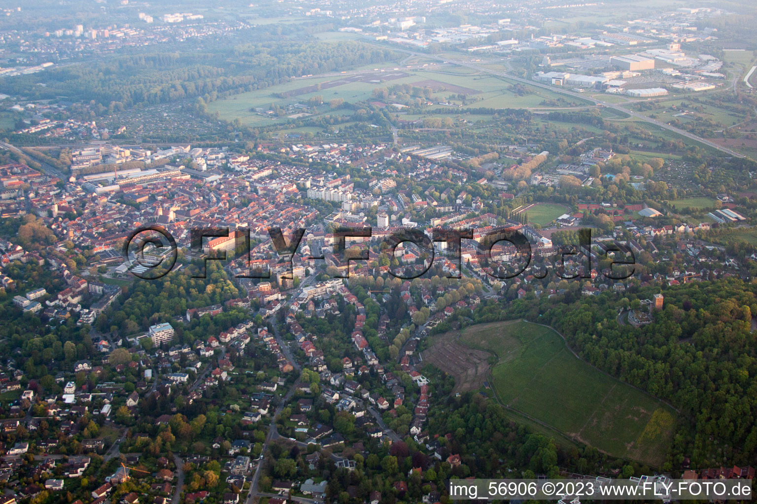 Turmberg from the south in the district Durlach in Karlsruhe in the state Baden-Wuerttemberg, Germany