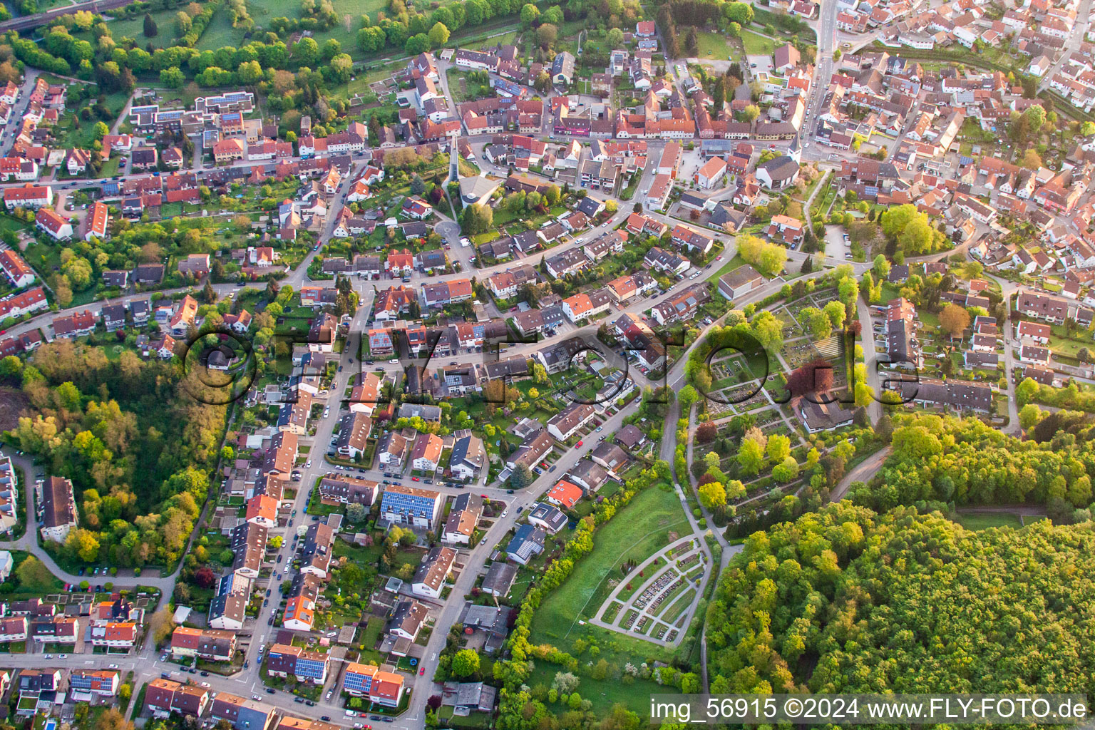 Lindenstr in the district Berghausen in Pfinztal in the state Baden-Wuerttemberg, Germany