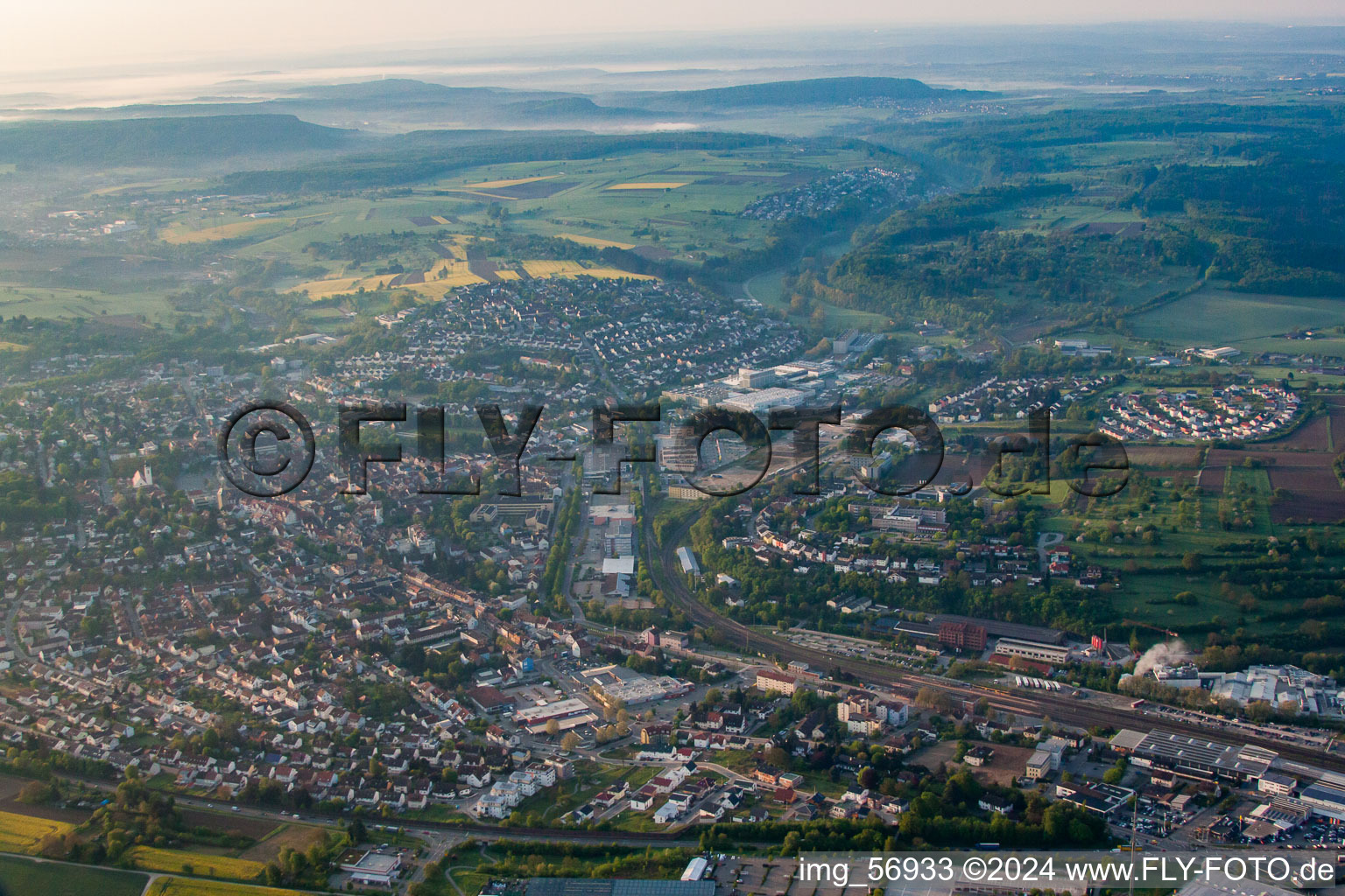 From the east in Bretten in the state Baden-Wuerttemberg, Germany