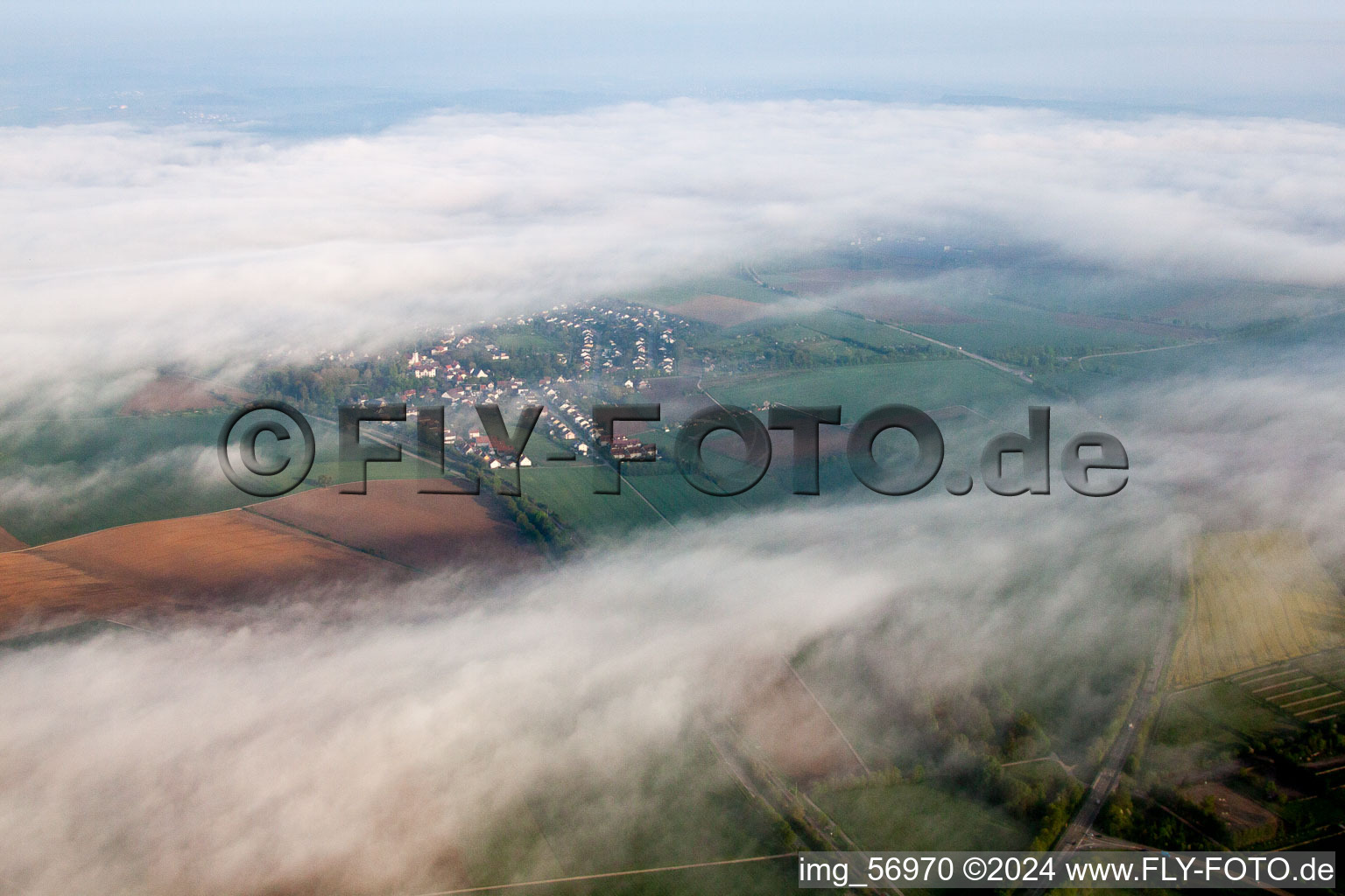 Deep clouds on the Neckar in Bad Rappenau in the state Baden-Wuerttemberg, Germany