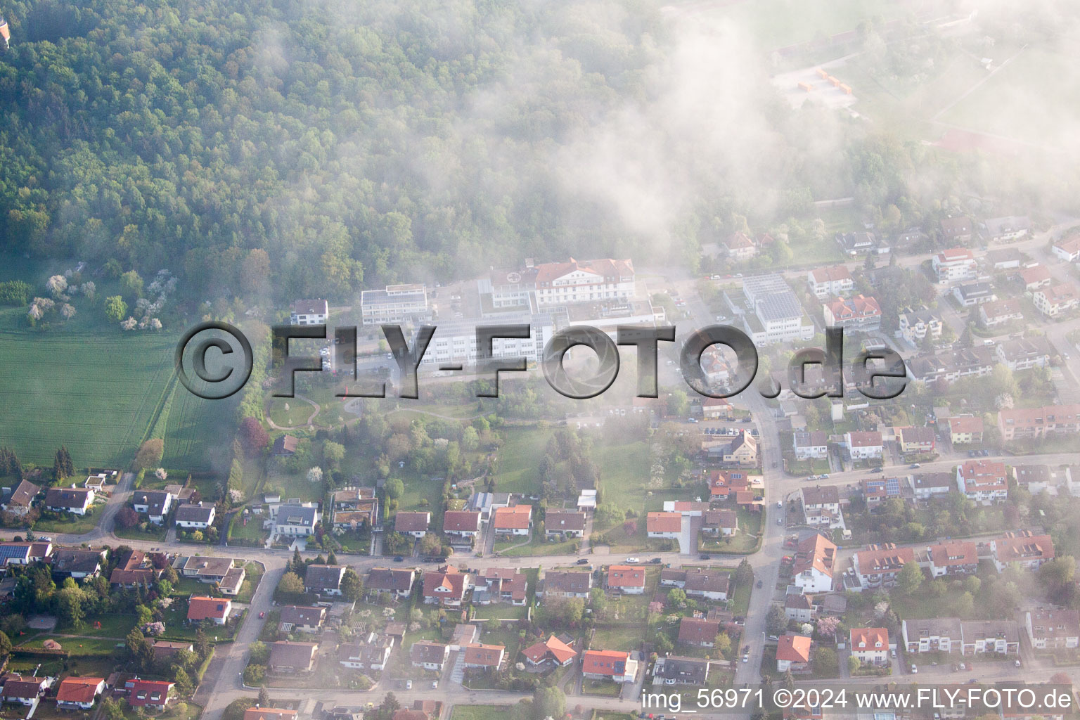 Aerial view of Bad Rappenau in the state Baden-Wuerttemberg, Germany