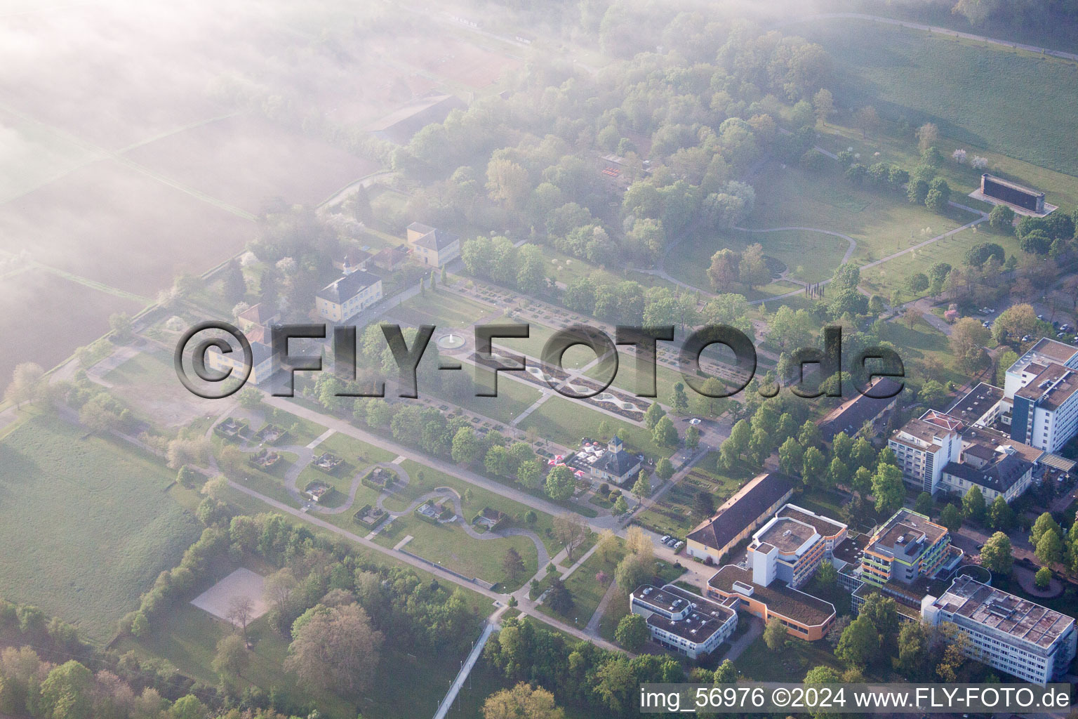 Oblique view of Bad Rappenau in the state Baden-Wuerttemberg, Germany